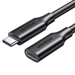 Ugreen kabel przedłużacz przejściówka USB C (męski) - USB C (żeński) 100W 10Gb/s 1m ciemnoszary 10387