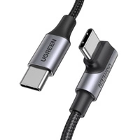 Angle cable USB-C to USB-C UGREEN US334 5A, PD 100W, 2m (black)