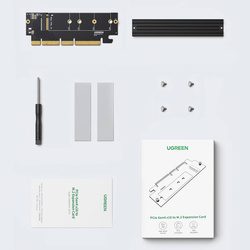 Ugreen karta rozszerzeń adapter PCIe 4.0 x16 do M.2 NVMe M-Key czarna (CM465)