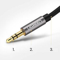 Ugreen -Kabel Audiokabel AUX-Miniklinke 3,5 mm 1 m schwarz (AV119)