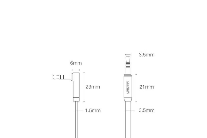 Ugreen płaski kabel przewód audio AUX 3,5 mm mini jack 5m srebrny (10729)