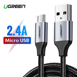 Kabel micro USB UGREEN QC 3.0 2.4A 0.25m w nylonowym oplocie