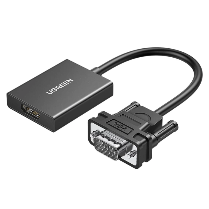 Ugreen Kabel Adapterkabel VGA (männlich) - HDMI (weiblich) 0,15m schwarz (CM513)