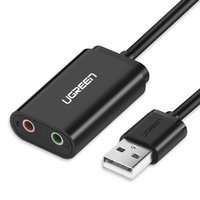 Ugreen external sound card music adapter USB - 3.5 mm mini jack 15cm black (30724)