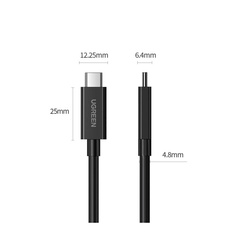 Ugreen kabel przewód USB C (męski) - USB C (męski) Thunderbolt 4 100W / 8K 60Hz / 40Gb/s 0.8m czarny (US501)