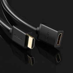 Ugreen kabel przewód adapter przejściówka przedłużacz HDMI (żeński) - HDMI (męski) 4K 10,2 Gbps 340 Mhz audio ethernet 1 m czarny (HD107 10141)