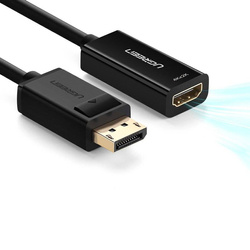 Ugreen Kabel von DisplayPort (männlich) auf HDMI (weiblich) (unidirektional) 1080P 60Hz 12bit Schwarz (40362)