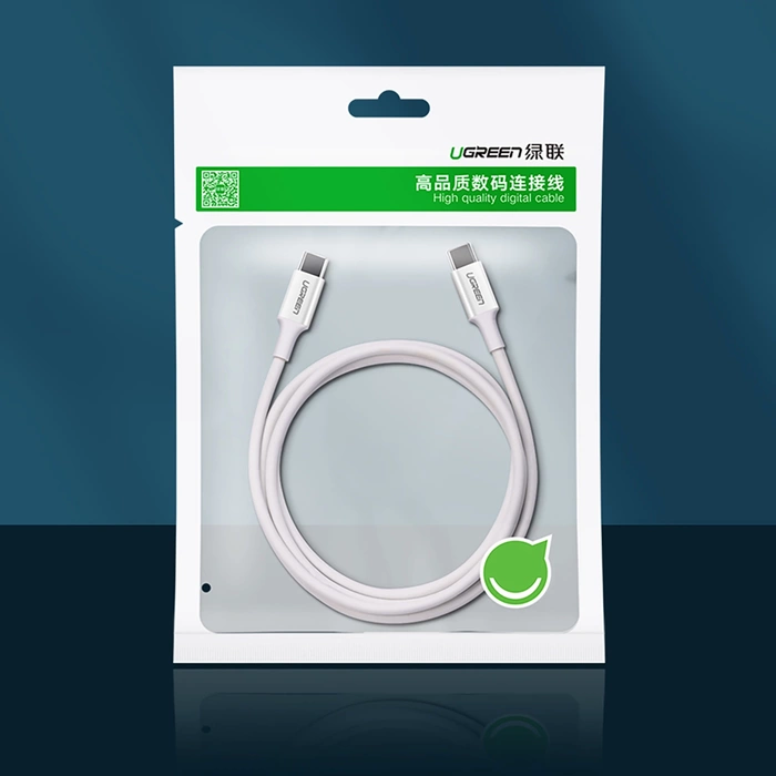 Kabel USB-C do USB-C UGREEN US264, 60W, 0.5m (biały)