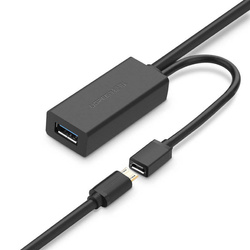 Ugreen aktives Verlängerungskabel USB 3.2 Gen 1 (USB 3.0, USB 3.1 Gen 1) 10m schwarz (US175)