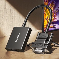 Ugreen kabel przewód adapter VGA (męski) do HDMI (żeński) 0.15m czarny (CM513)