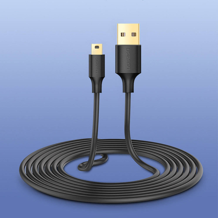 Ugreen 5-poliges vergoldetes USB-Kabel - Mini-USB 0,25 m schwarz (US132)