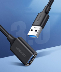 Ugreen Kabel Verlängerungsadapter USB 3.0 (weiblich) - USB 3.0 (männlich) 3 m schwarz (US129 30127)