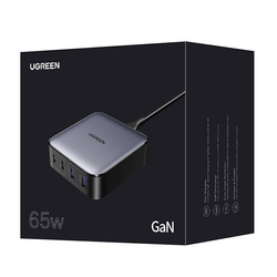 Ladergerät uGREEN CD327 Nexode-Netzwerkkabel, 2x USB-C, 2x USB-A, GaN, 65W (grau)