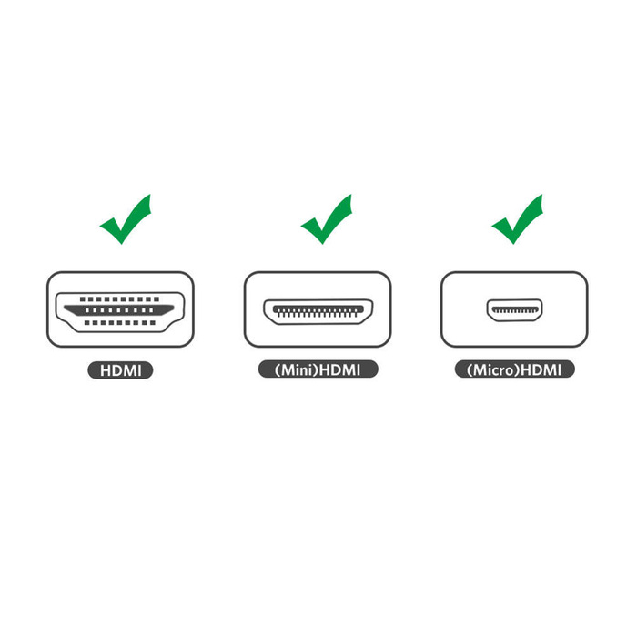 Ugreen HDMI Typ A (weiblich) auf Mini HDMI (männlich) / Micro HDMI (männlich) schwarz (20144)