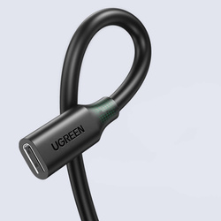 Ugreen kabel przedłużacz przejściówka USB C (męski) - USB C (żeński) 100W 10Gb/s 1m ciemnoszary 10387