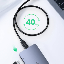 Ugreen Kabel Kabel USB C (männlich) - USB C (männlich) Thunderbolt 4 100W / 8K 60Hz / 40Gb/s 0,8m schwarz (US501)