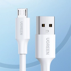 Cable micro USB UGREEN QC 3.0 2.4A 0.25m (white)