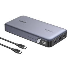 Powerbank 25000mAh Ugreen PB205, USB + 2x USB-C, 145W PD (szary)