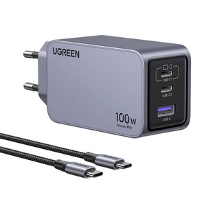 Ładowarka sieciowa  25874 Ugreen Nexode Pro 100W, GaN, USB + 2x USB-C (szara)