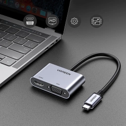 Ugreen CM162 50505 USB-C - HDMI / VGA / USB-A 3.0 / USB-C PD-Adapter - Grau