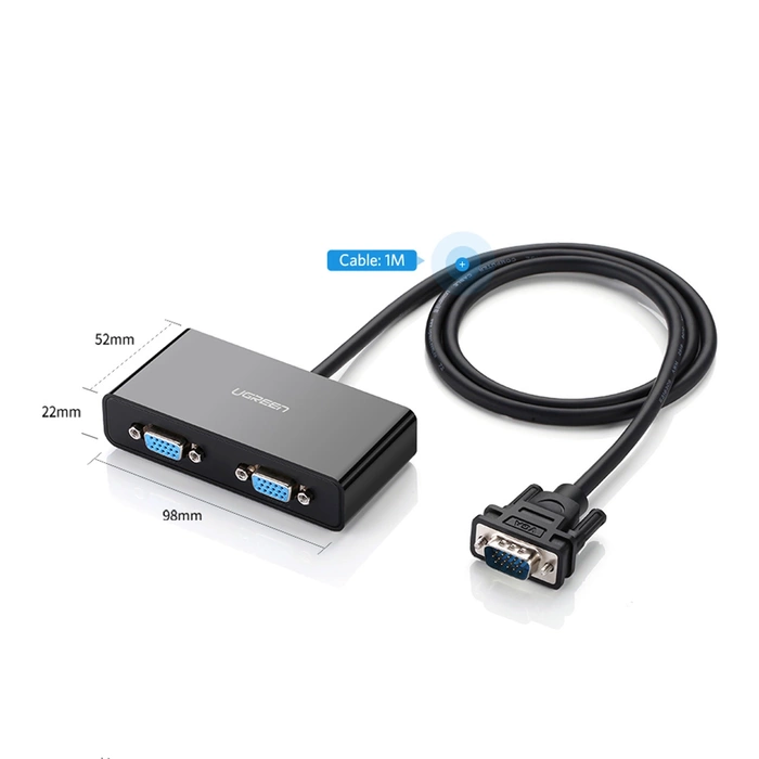 Rozdzielacz UGREEN Video Splitter VGA Do 2X VGA 40254 1m Czarny