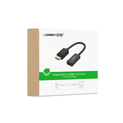 Ugreen Kabel von DisplayPort (männlich) auf HDMI (weiblich) (unidirektional) 1080P 60Hz 12bit Schwarz (40362)