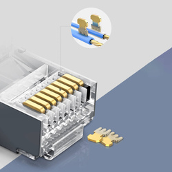 Ugreen 10x wtyk końcówka RJ45 8P8C (UTP Cat. 6 / Cat. 5 / Cat. 5e) srebrny (NW111)