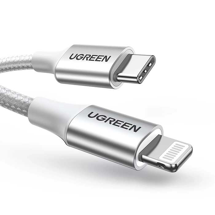 Ugreen Kabel USB Typ C Kabel - Lightning MFI 1 m 3 A 36 W Silber (70523)