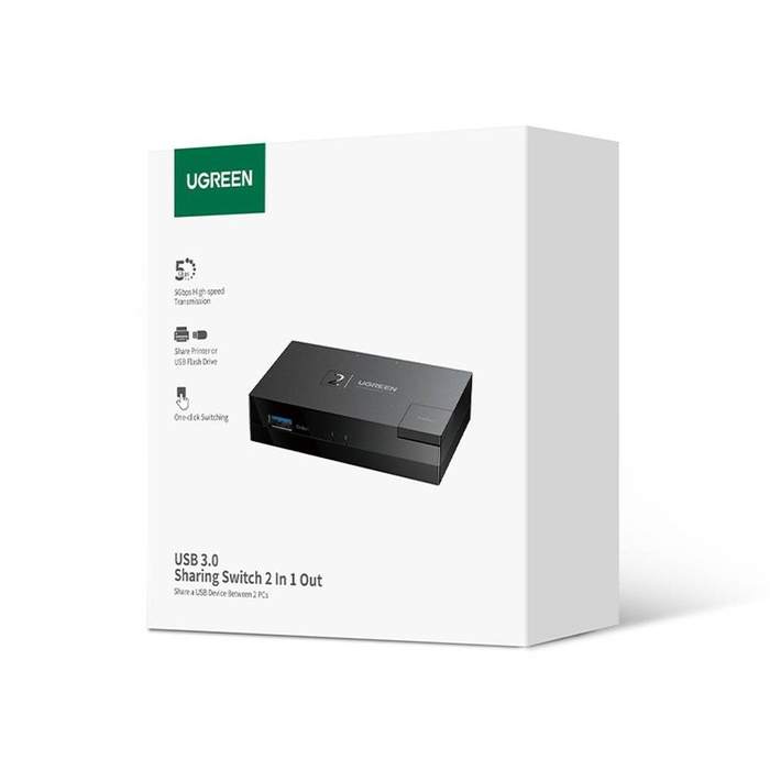 Switch przełącznik dwukierunkowy USB 3.0 Ugreen CM618 - czarny