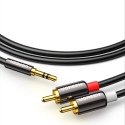 Przewód Jack do 2RCA (Cinch) UGREEN AV116 3,5mm  1m (czarny) 10749B