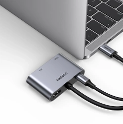 Ugreen CM162 50505 USB-C - HDMI / VGA / USB-A 3.0 / USB-C PD adapter - gray