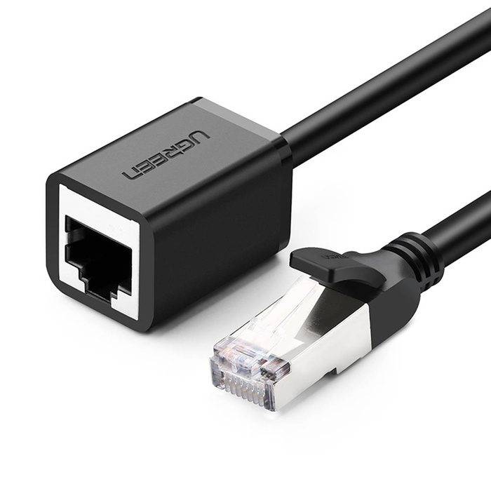 Ugreen Verlängerungskabel Ethernet RJ45 Cat 6 FTP 1000Mbps 1m Schwarz (NW112 11279)