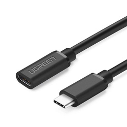 Ugreen kabel przewód przedłużacz USB Typ C 3.1 (żeński) - USB Typ C 3.1 (męski) 0,5m czarny (40574)