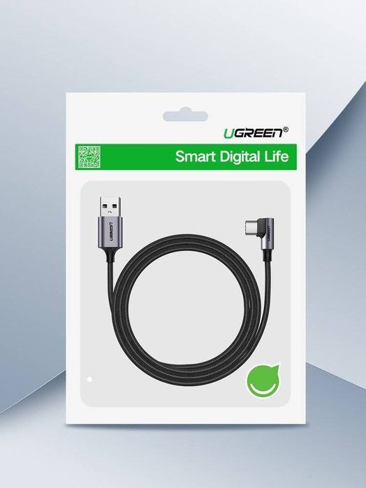 Ugreen angle cable USB - USB Type C 2m 3A gray (50942)