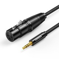 Ugreen Audiokabel 3,5 mm Miniklinke (männlich) - XLR (weiblich) 1 m schwarz (AV182)