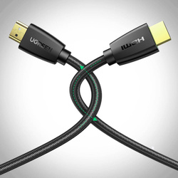 Ugreen strong cable HDMI 2.0 nylon braided cable 4K 60 Hz 3D 18 Gbps HDR ARC Ethernet (HEC) 48 bit 1.5 m black (HD118 40409)