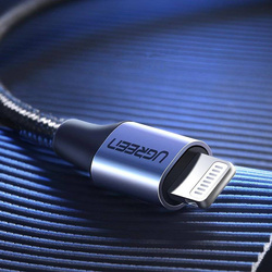 Ugreen Kabel USB Typ C Kabel - Lightning MFI 1 m 3 A 36 W Silber (70523)