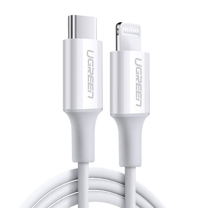 Ugreen kabel przewód MFi USB Typ C - Lightning 3A 0.5 m biały (US171)