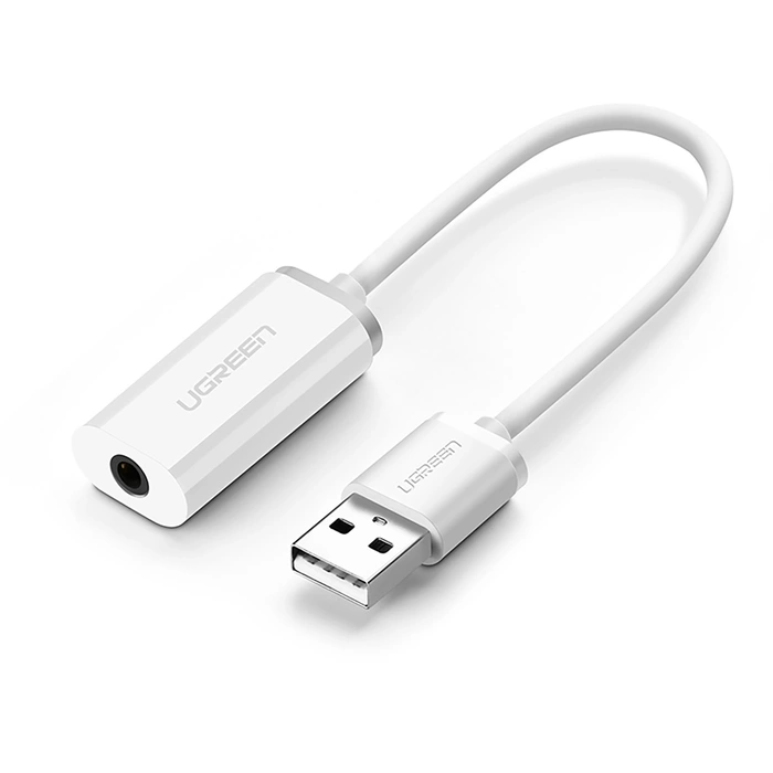 UGREEN USB-Mini-Buchse 3,5 mm Audio-Adapter US206 Weiß