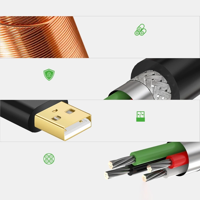 Ugreen kabel aktiv USB-A (Stecker) - USB-A (Buchse) USB 2.0 480Mbps Verlängerungskabel 25m schwarz (US121)