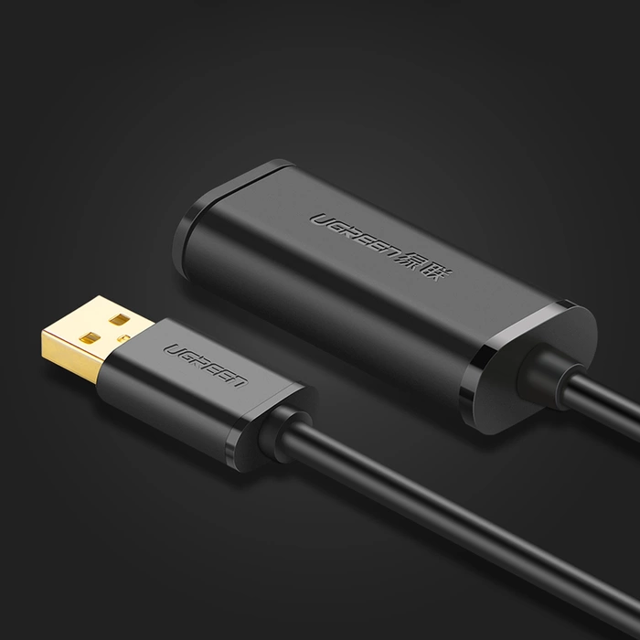 Ugreen kabel aktywny przedłużacz USB-A (męski) - USB-A (żeński) USB 2.0 480Mb/s 25m czarny (US121)