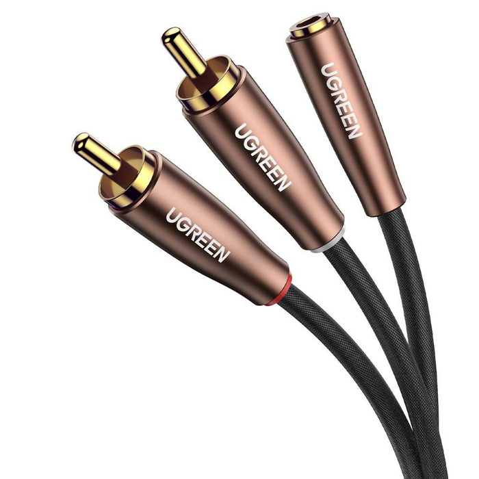 Ugreen Kabel Audiokabel 3,5 mm Miniklinke (weiblich) - 2 RCA (männlich) 3 m braun (AV198 60987)