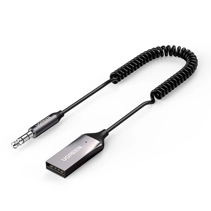 [PO ZWROCIE] Ugreen odbiornik dźwięku Bluetooth 5.3 kabel USB adapter audio AUX jack czarny (70601 CM309)