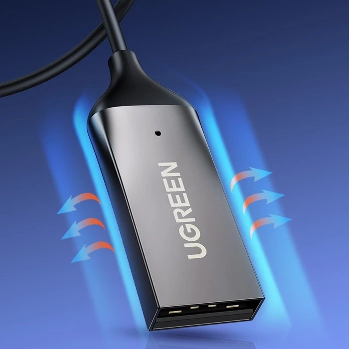 [PO ZWROCIE] Ugreen odbiornik dźwięku Bluetooth 5.3 kabel USB adapter audio AUX jack czarny (70601 CM309)