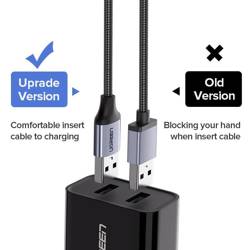 Kabel UGREEN Micro USB QuickCharge 3.0 2.4A Nylonowy Oplot 1.5m Biały