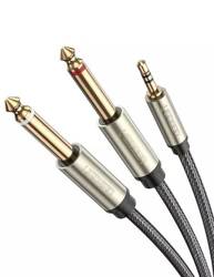 Kabel UGREEN TRS 3.5 mm Do 2X TS 6.35 mm AV126 2m Szary