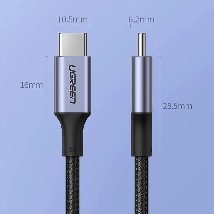 Kabel USB-C do USB-C UGREEN US316, 100W, 1.5m (czarny)