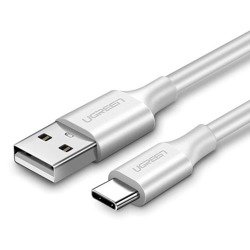 Niklowany kabel USB-C QC3.0 UGREEN 2m (biały)