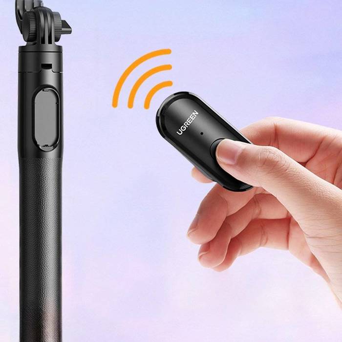 Selfie stick / kijek teleskopowy ze stojakiem i pilotem Bluetooth 1.5m Ugreen LP586 - czarny