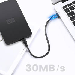 Ugreen 5-pinowy pozłacany  kabel USB - mini USB 0,5m czarny (US132)